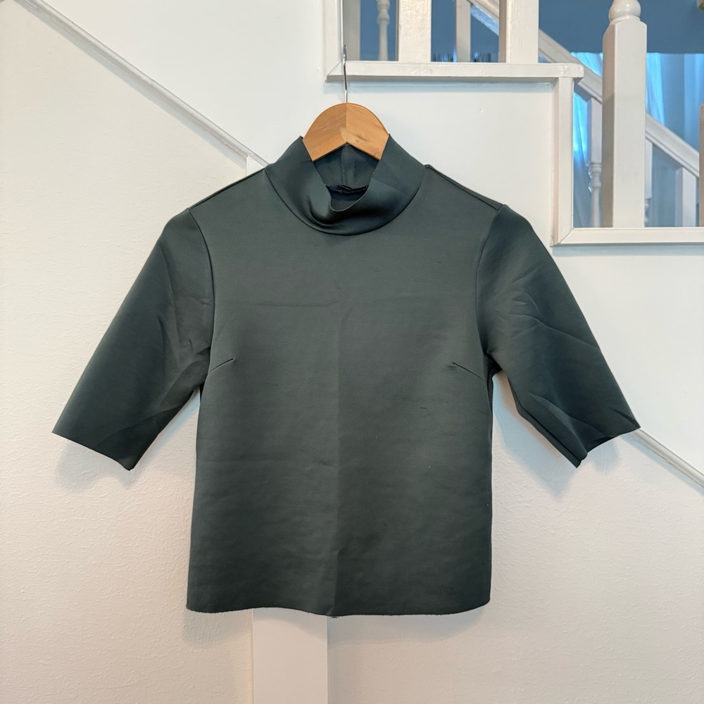 Zara Dark Green Turtleneck Top